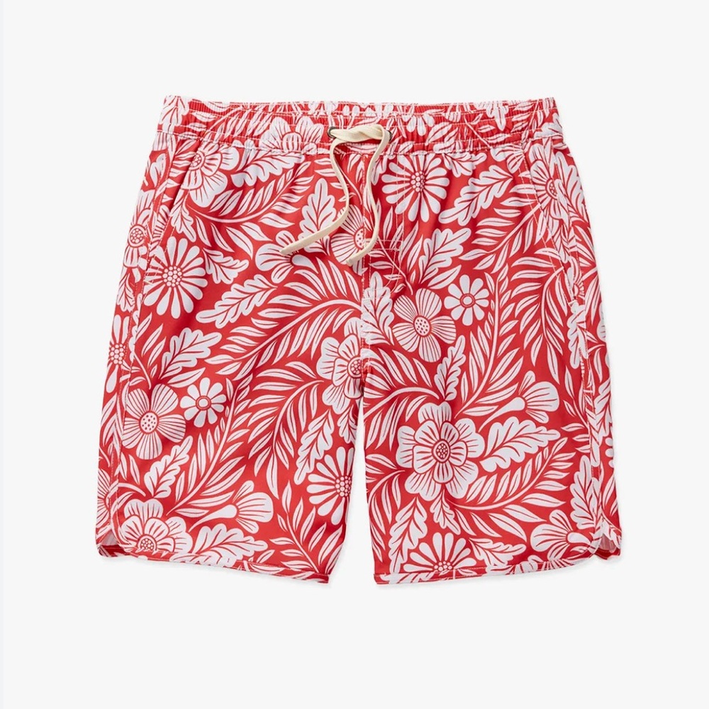 Fair Harbor Kids' Anchor Floral Water Repellent Swim Trunks Size Large